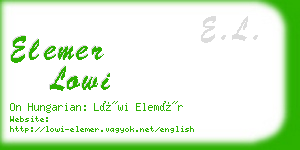 elemer lowi business card